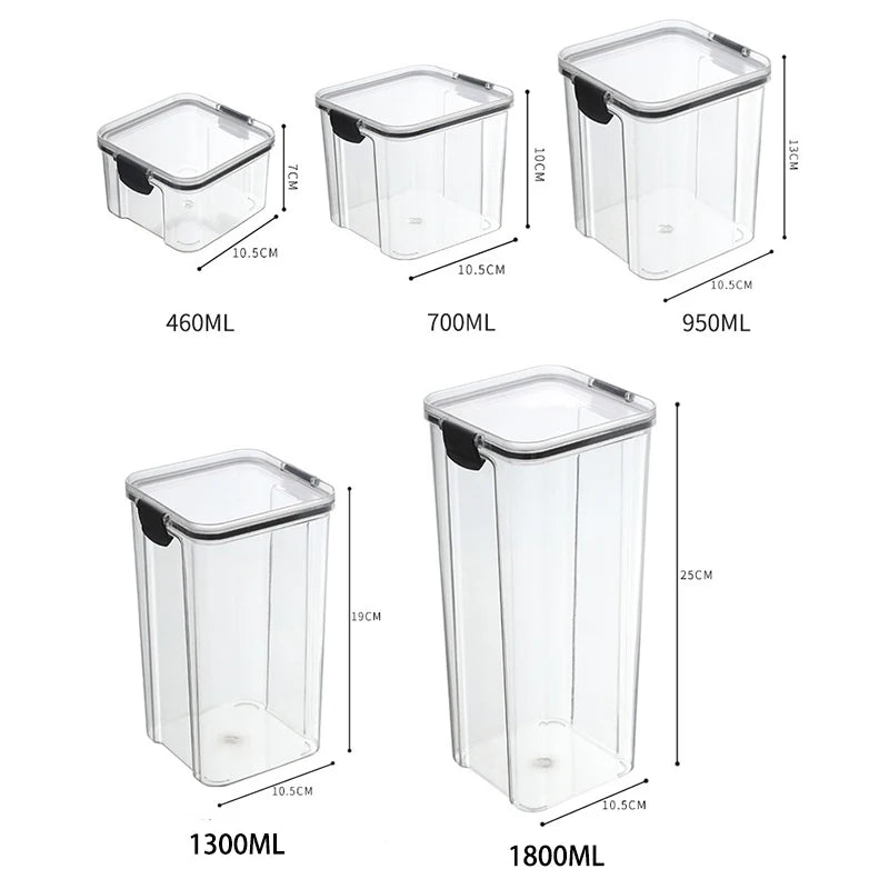 Airtight Kitchen Storage Jars – Large Capacity & Moisture-Proof Design