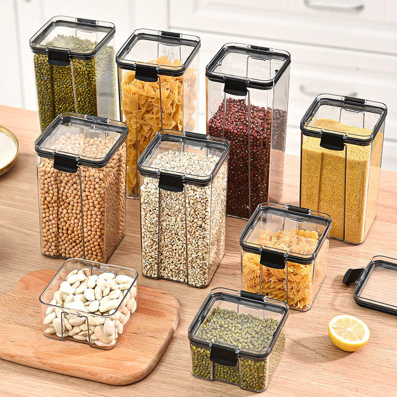 Airtight Kitchen Storage Jars – Large Capacity & Moisture-Proof Design