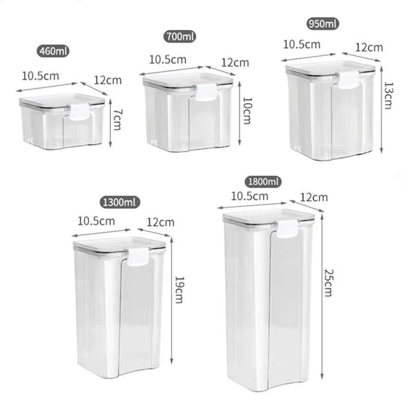 Airtight Kitchen Storage Jars – Large Capacity & Moisture-Proof Design
