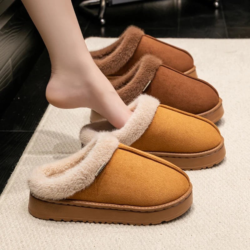 Unisex Fluffy Slippers for Autumn & Winter – Soft, Warm, Non-Slip, and EVA Sole