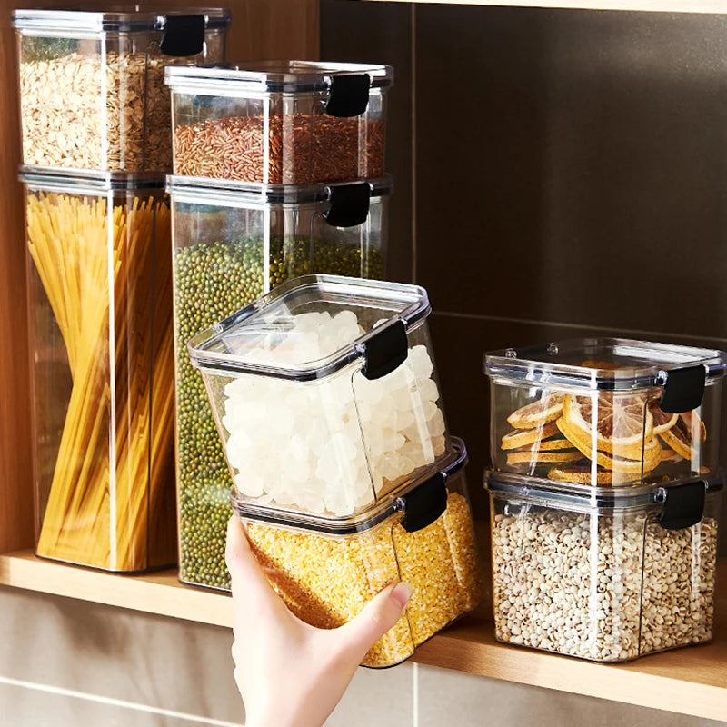 Airtight Kitchen Storage Jars – Large Capacity & Moisture-Proof Design