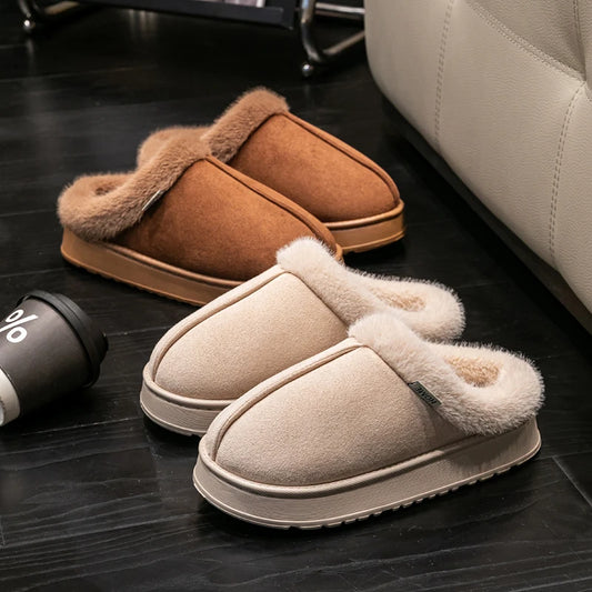 Unisex Fluffy Slippers for Autumn & Winter – Soft, Warm, Non-Slip, and EVA Sole
